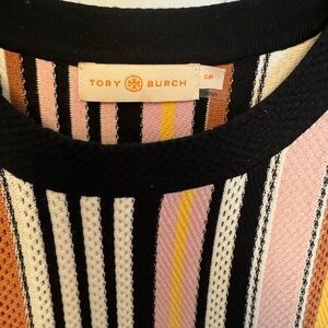 Multi/striped Tory Burch sleeveless, belted dress